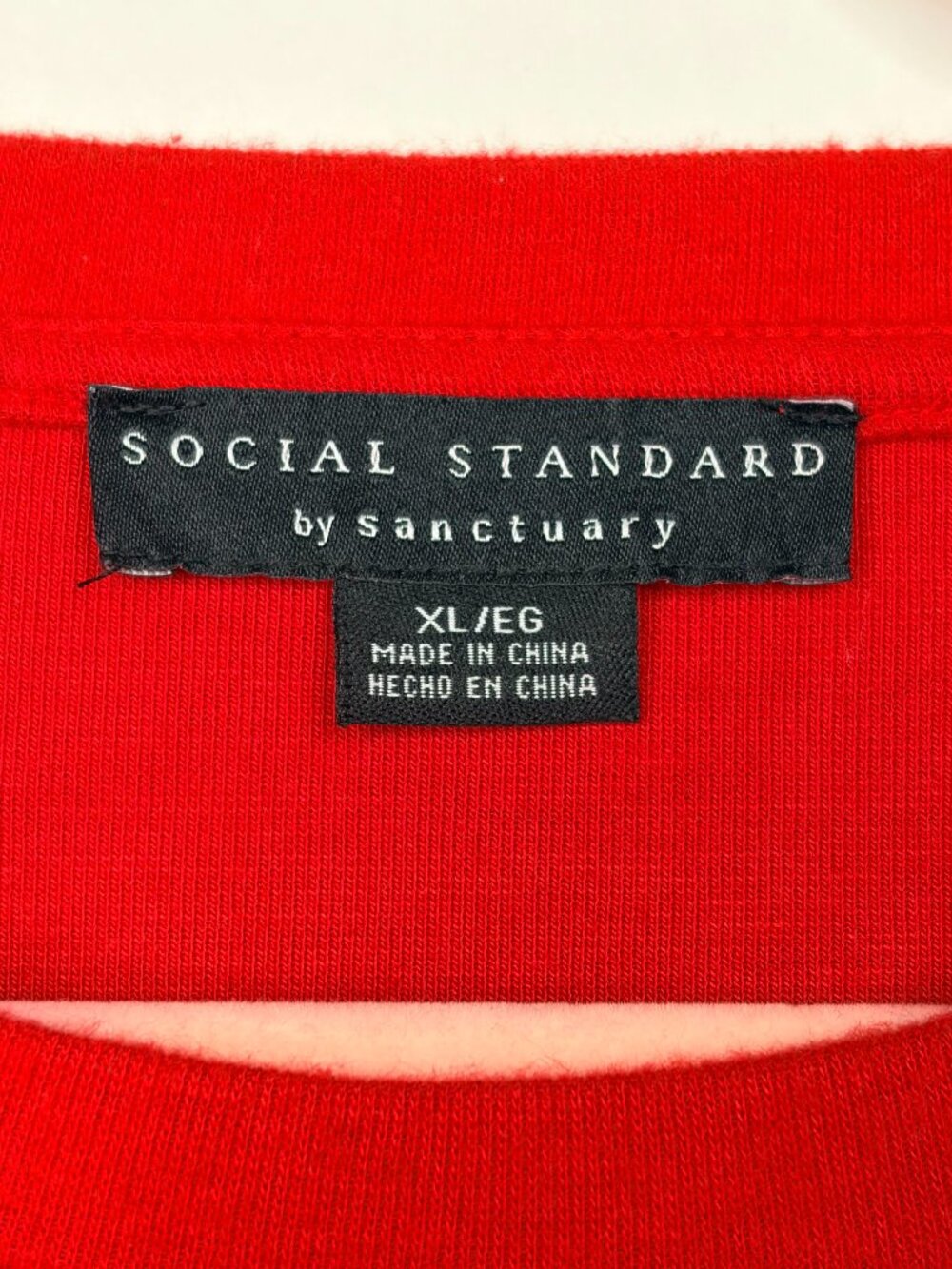 2/$30 Social Standard by Sanctuary Julia Sweater Puff Shoulder Red XL #A3607 - Picture 5 of 7